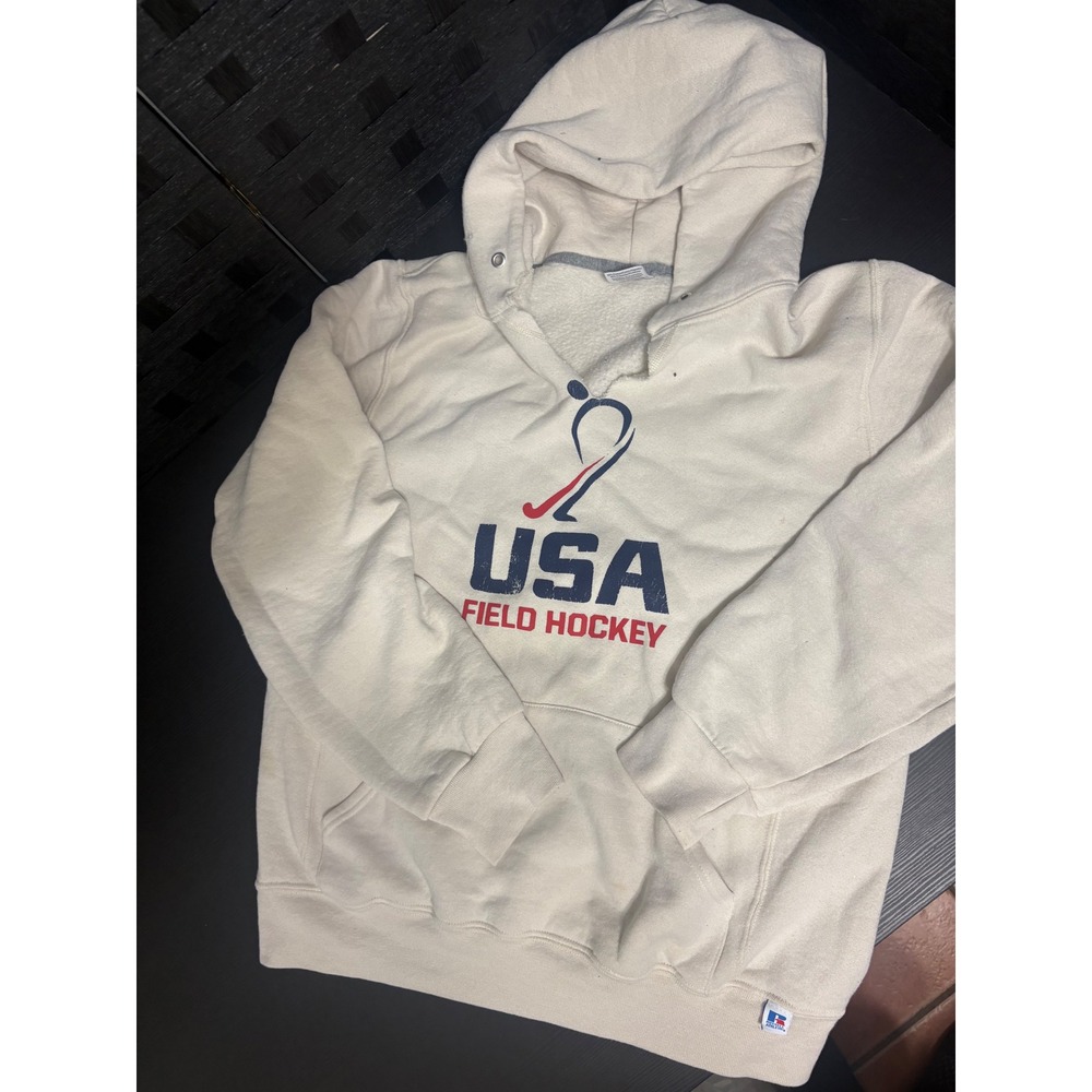 Russsel athletic a field hockey hoodie cream size medium